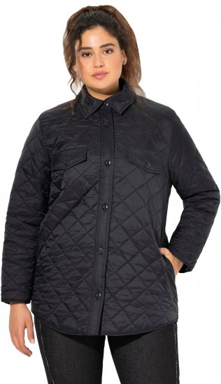 Ulla Popken Quilted Water Repellent Shirt Jacket Black - Якета - 
