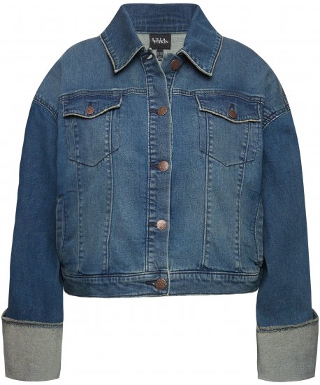 Ulla Popken Wide Cuff Denim Jacket Blue Denim - Якета - 