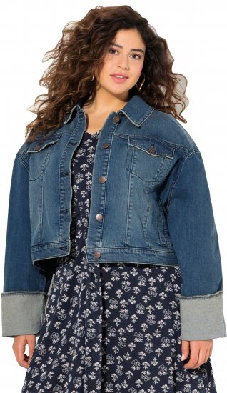 Ulla Popken Wide Cuff Denim Jacket Blue Denim - Якета - 