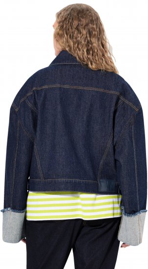 Ulla Popken Stretch Fit Cropped Denim Jacket Rinsed Wash - Якета - 