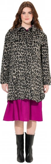 Ulla Popken Leopard Print Shirt Jacket Black - Якета - 
