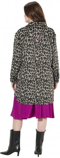 Ulla Popken Leopard Print Shirt Jacket Black - Якета - 