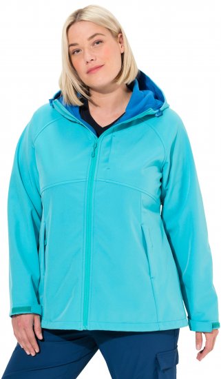 Ulla Popken Softshell Contrast Color Jacket Turquoise - Якета - 