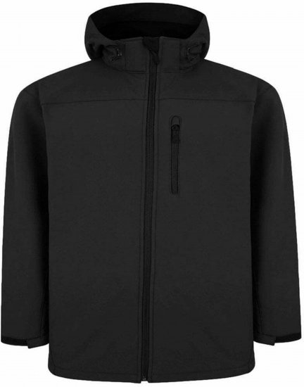 Espionage FL033 Softshell Jacket with Detachable Hood Black - Якета - мъжки якета големи размери