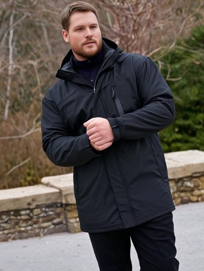 Espionage JT121 Padded Waterproof Coat Black - Якета - мъжки якета големи размери