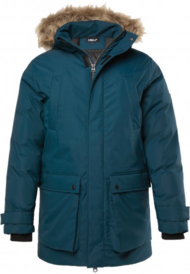 Men Plus Parka With Fur Hood Dark Green - Якета - мъжки якета големи размери