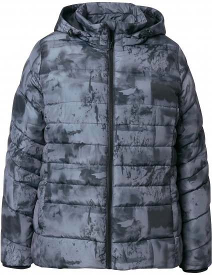 Ulla Popken HYPRAR Quilted Abstract Print Jacket Black - Якета - 