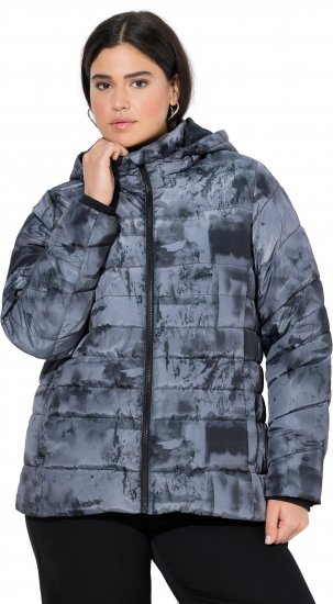 Ulla Popken HYPRAR Quilted Abstract Print Jacket Black - Якета - 