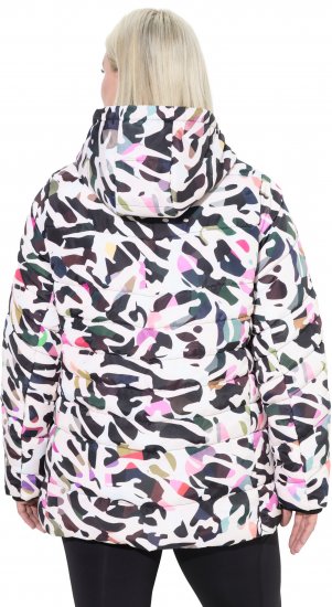 Ulla Popken HYPRAR Water-Repellent Allover Print Jacket Pale Beige - Якета - 
