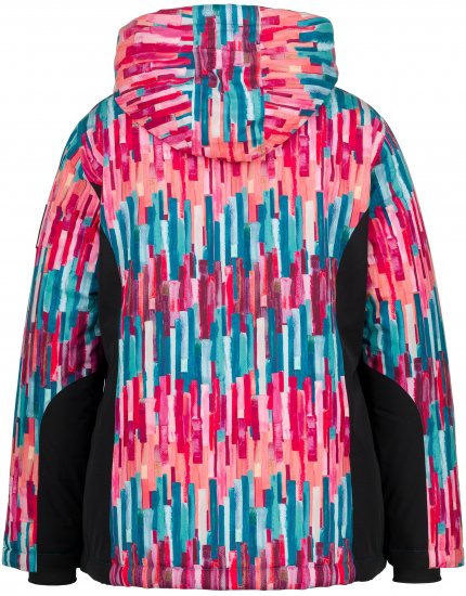 Ulla Popken HYPRAR Graphic Stripe Fully Lined Ski Jacket Teal - Якета - 