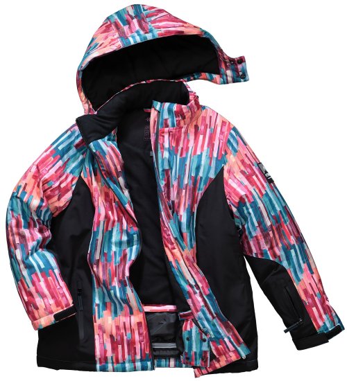 Ulla Popken HYPRAR Graphic Stripe Fully Lined Ski Jacket Teal - Якета - 