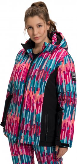 Ulla Popken HYPRAR Graphic Stripe Fully Lined Ski Jacket Teal - Якета - 