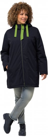 Ulla Popken HYPRAR Triple Function Contrast Trim Quilted Lining Jacket Navy - Якета - 