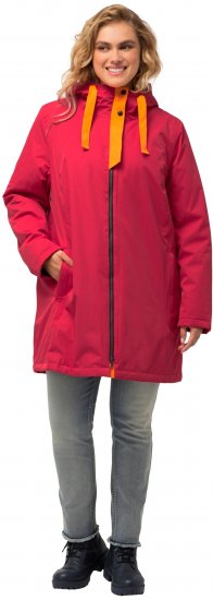 Ulla Popken HYPRAR Triple Function Contrast Trim Quilted Lining Jacket Salsa Red - Якета - 