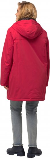 Ulla Popken HYPRAR Triple Function Contrast Trim Quilted Lining Jacket Salsa Red - Якета - 