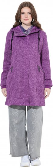 Ulla Popken Knit Fleece-Lined Jacket Purple - Якета - 