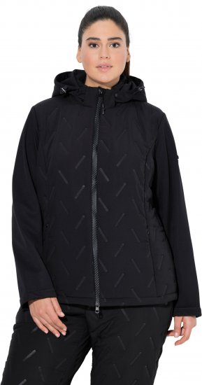Ulla Popken Triple Function Laser Quilted Softshell Jacket Black - Якета - 