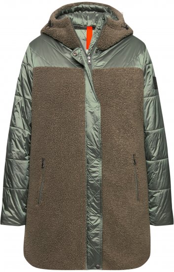 Ulla Popken Mixed Texture Fleece Quilted Jacket Olive - ДАМСКИ ДРЕХИ 40-66 - 