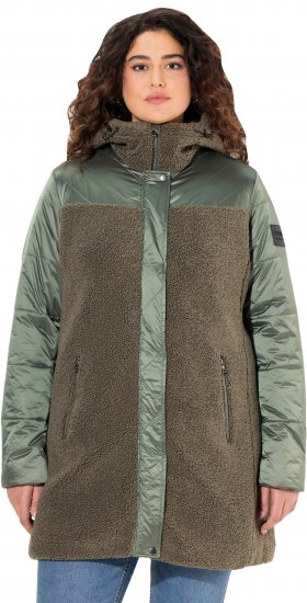 Ulla Popken Mixed Texture Fleece Quilted Jacket Olive - ДАМСКИ ДРЕХИ 40-66 - 
