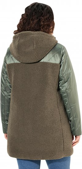 Ulla Popken Mixed Texture Fleece Quilted Jacket Olive - ДАМСКИ ДРЕХИ 40-66 - 