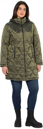 Ulla Popken HYPRAR Diamond Quilted Jacket Bottle Green - Якета - 