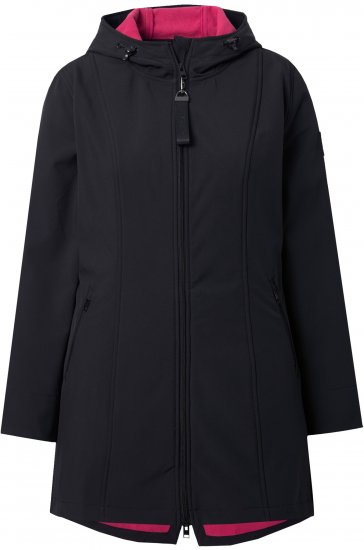 Ulla Popken Hyprar Soft Shell Water Repellent Hooded Jacket Black - Якета - 