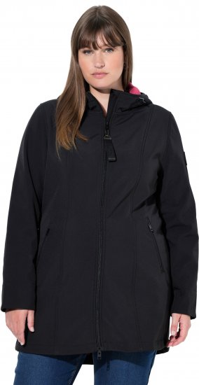 Ulla Popken Hyprar Soft Shell Water Repellent Hooded Jacket Black - Якета - 