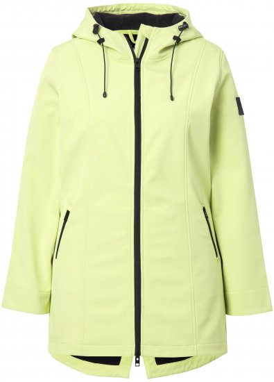 Ulla Popken Hyprar Soft Shell Water Repellent Hooded Jacket Lime Green - Якета - 