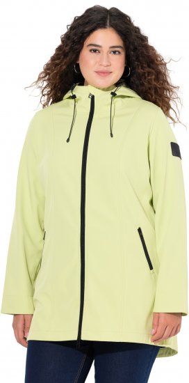 Ulla Popken Hyprar Soft Shell Water Repellent Hooded Jacket Lime Green - Якета - 