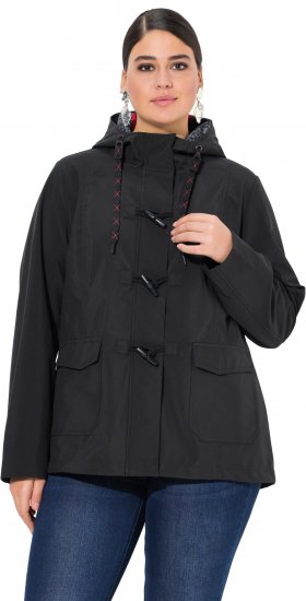 Ulla Popken HYPRAR Toggle Button Microfleece Lined Jacket Black - Якета - 