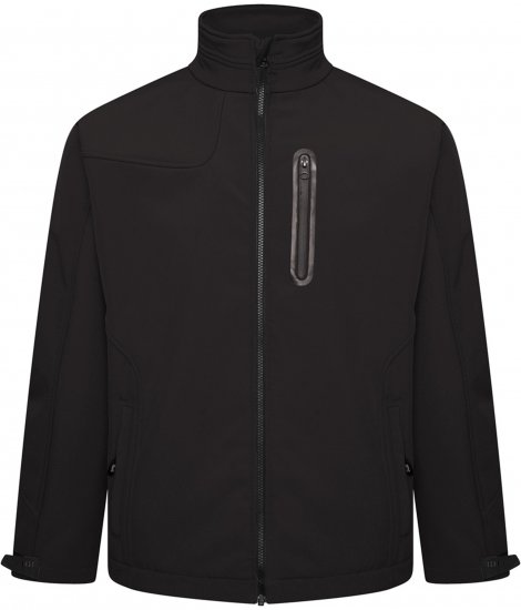 Kam Jeans KV132 Softshell Panelled Jacket Black - Якета - мъжки якета големи размери
