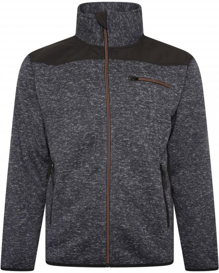 Kam jeans KV133 Twisted Marl Fleece Jacket Black - Якета - мъжки якета големи размери