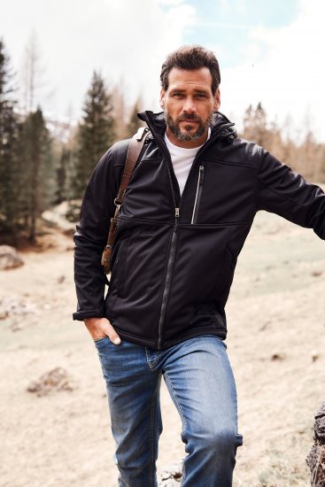 JP1880 Jacket Fleece Lined Softshell Black - Якета - мъжки якета големи размери