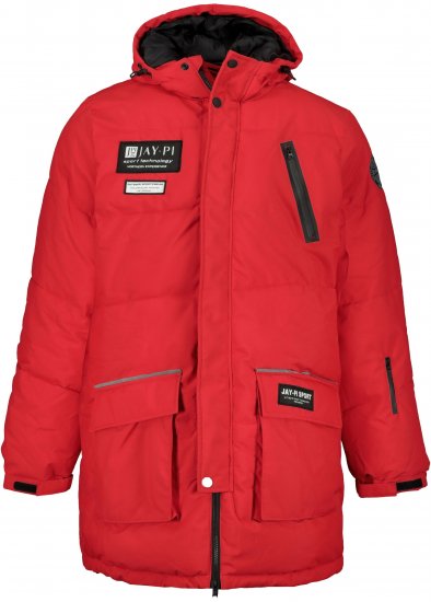 JAY-PI Warm Quilted Parka Dual Function Windproof and Water Repellent Red - Якета - мъжки якета големи размери