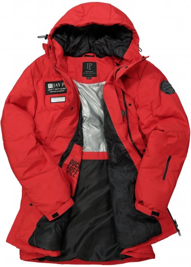 JAY-PI Warm Quilted Parka Dual Function Windproof and Water Repellent Red - Якета - мъжки якета големи размери