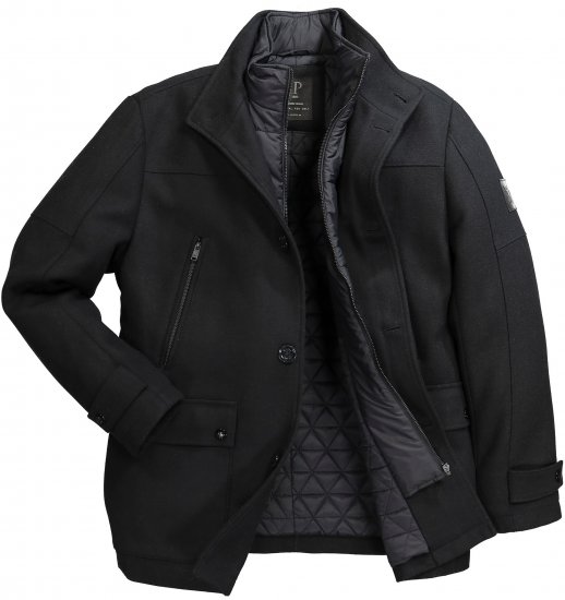JP1880 Jacket Water-repellent Warm Black - Якета - мъжки якета големи размери