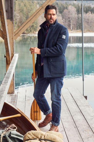 JP1880 Jacket Water-repellent Herringbone Insert Navy - Якета - мъжки якета големи размери