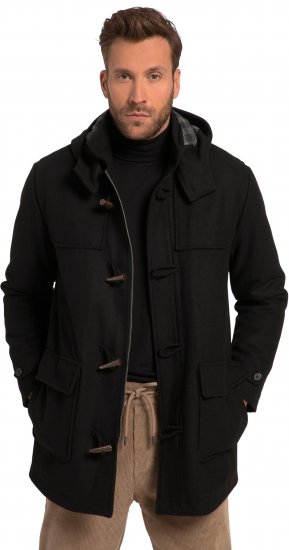 JP1880 Dufflecoat Water-repellent Black - Якета - мъжки якета големи размери