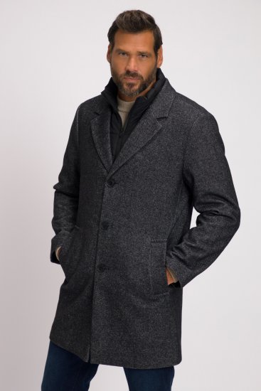 JP1880 Coat Wool Blend Quilted Insert Black - Якета - мъжки якета големи размери