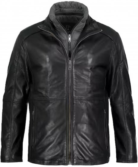 JP1880 Jacket Nappa Lamb Leather Black - Якета - мъжки якета големи размери