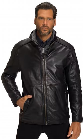 JP1880 Jacket Nappa Lamb Leather Black - Якета - мъжки якета големи размери