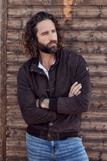 JP1880 Leather Jacket Goat Suede Espresso Brown - Якета - мъжки якета големи размери