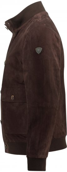 JP1880 Leather Jacket Goat Suede Espresso Brown - Якета - мъжки якета големи размери
