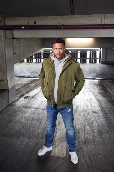 STHUGE Bomber Jacket With Hood Green - Якета - мъжки якета големи размери