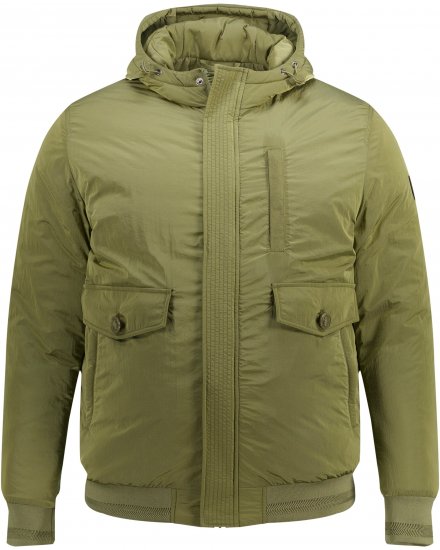 STHUGE Bomber Jacket With Hood Green - Якета - мъжки якета големи размери