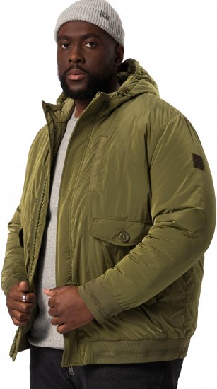 STHUGE Bomber Jacket With Hood Green - Якета - мъжки якета големи размери