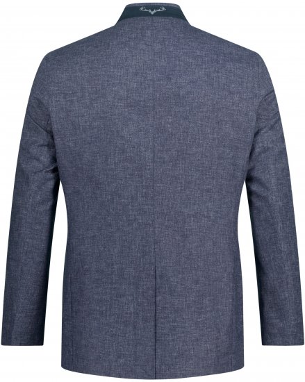 JP1880 Traditional Jacket Linen Blend Navy - Якета - мъжки якета големи размери