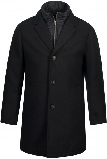 JP1880 Coat Wool Blend Quilted Black - Якета - мъжки якета големи размери