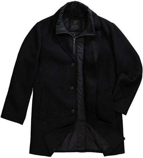 JP1880 Coat Wool Blend Quilted Black - Якета - мъжки якета големи размери