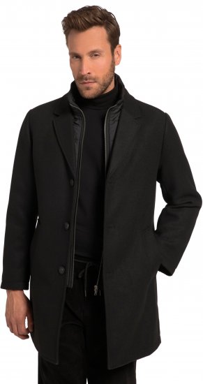 JP1880 Coat Wool Blend Quilted Black - Якета - мъжки якета големи размери